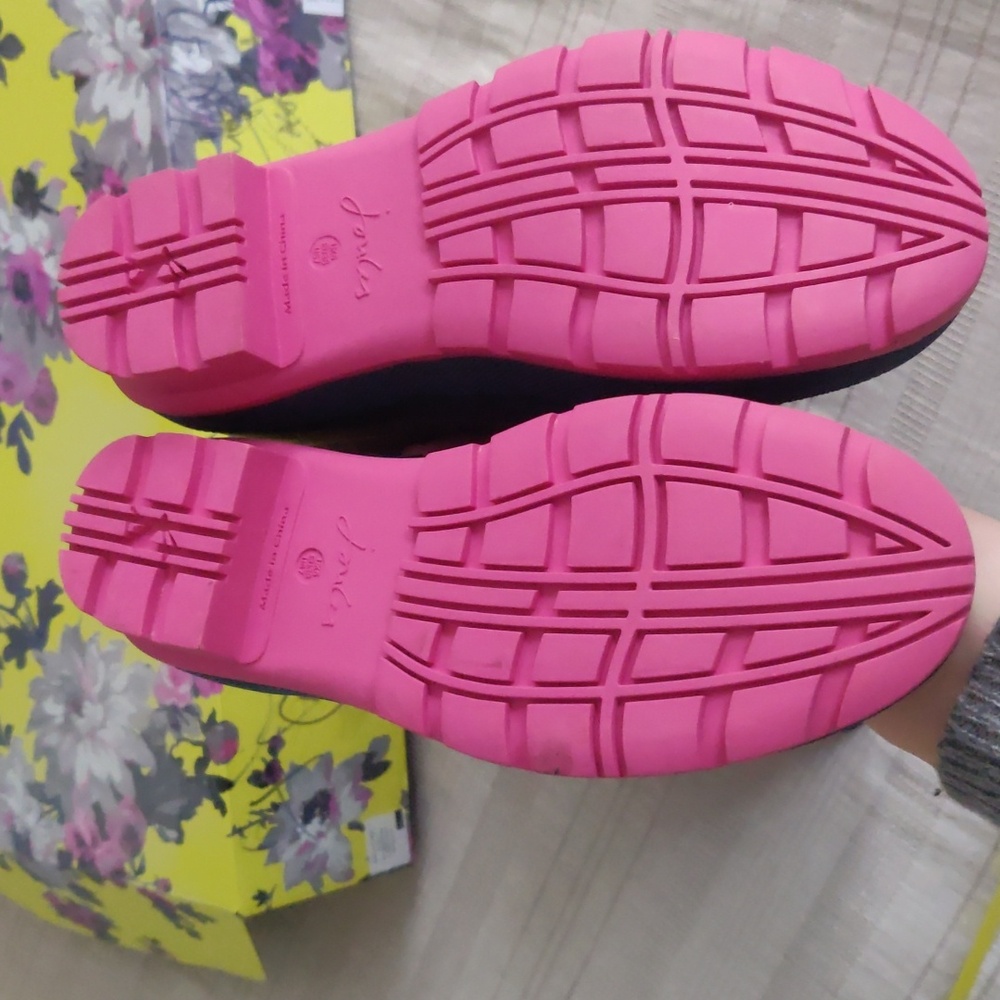 Joules Teal and Pink Hydrangea BootsJoules Women's Welly Print Rain Boot Sz 7 - Picture 4 of 16